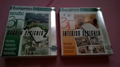 3D Interior Designer & 3D Garden Designer 2 - 1997 Windows 95 PC CD-ROM - Boxed • £9.95