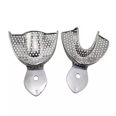 Dental Autoclavable Metal Impression Trays Stainless Steel Upper + Lower Choose • $6.59