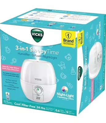 🔥Vicks Filter-Free 3-in-1 SleepyTime Humidifier/Diffuser/Night Light BNWT🔥 • $17.99