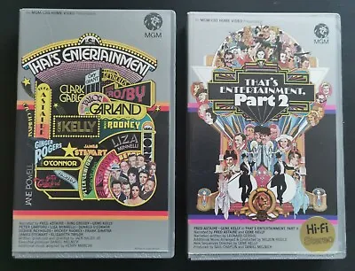 That's Entertainment Parts 1 And 2 VHS Pre Cert MGM With Cast Cards Scarce • £59.99