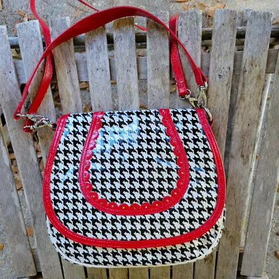 FRILL By Vera Bradley Vinyl Coated Fabric Houndstooth Shoulder/Crossbody Bag • $26.99