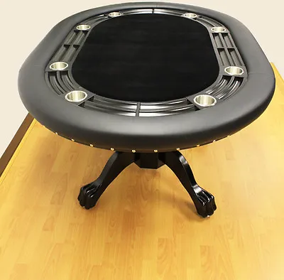 $1799 • Buy Luxury MRC Poker Table MINI MONARCH Black Solid Wood Legs Black Felt