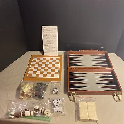 Vintage Magnetic Travel Size Chess/Domino/Backgammon Set • $14.99