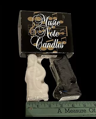 Black White Treble Clef Musical Notes Candles For Cake Recital New 4” • $11