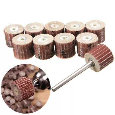 £4.99 • Buy 10Pcs Flap Wheel Sandpaper Sanding Disc For Dremel Rotary Tool 80-600 Grit 