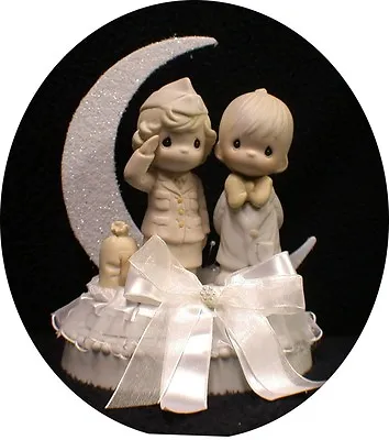 Precious Moments Bride Soldier Officer Military Wedding Cake Topper Army Navy  • $58