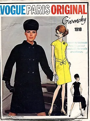 1960's VOGUE  Misses' Dress And Jacket Givenchy Pattern 1918 Size 12 • $75