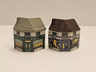 2 Wade Whimsey On Why Mini English Village Porcelain Antique Shop & Green Grocer • $16.95
