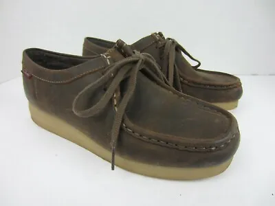 £32.25 • Buy Clarks Padmora Wallabee Womens Sz 7.5 Brown Leather Oxford Ankle Shoes 26060499