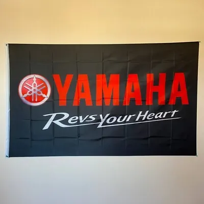 Yamaha Motorcycle 3x5 Ft Flag Motorcycle Motocross Bike Moto GP Racing Banner • $13.88