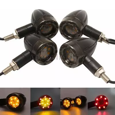 4X Motorcycle Turn Signal Lights Mini Bullet Blinker Red Amber Indicator Light • $15.99