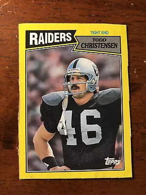 1987 Topps Todd Christensen Box Bottom Card Oakland Raiders • $5