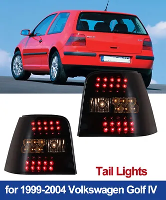 LED Tail Lights For 1999-2004 Volkswagen Golf IV GTI MK4 Parts Black Smoke Lens • $156.99