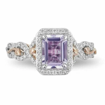 $999.99 • Buy Enchanted Disney Rapunzel Rose De France Amethyst  And 1/3 CT TW Diamonds W/BOX
