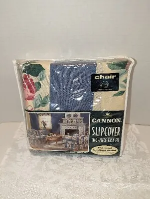 Vintage Cannon Two Piece Chair Slipcover Stockwell/Copen Blue • $39.99