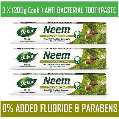 £12.99 • Buy 🇬🇧 3 X 200ml Natural Herbal NEEM Toothpaste STRONG Teeth Gums Toothpaste Vegan