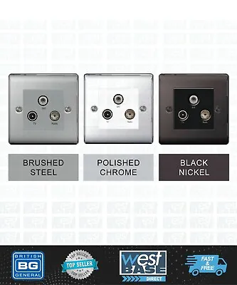 £17.59 • Buy BG NEXUS BRUSHED STEEL POLISHED CHROME BLACK NICKEL Switches Sockets Full Range