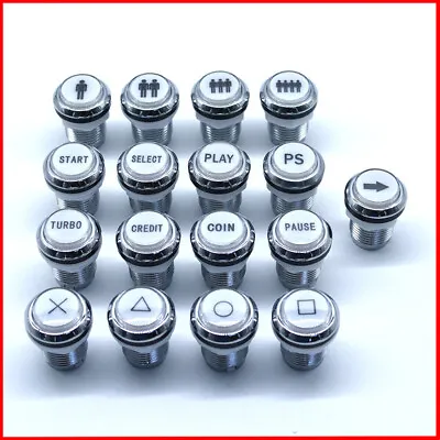 Arcade LED Push Buttons Chrome Plated 12V Illuminated Lit MAME JAMMA Video Game • $5.99