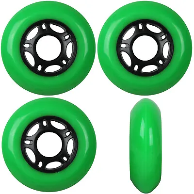 Inline Skate Wheels 80mm 89A Outdoor Green Rollerblade Hockey 4 Pack • $13.95