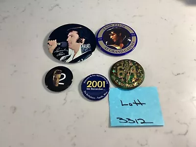 Vintage Authentic Collection Of (5) Elvis Presley Buttons Nr • $19.99