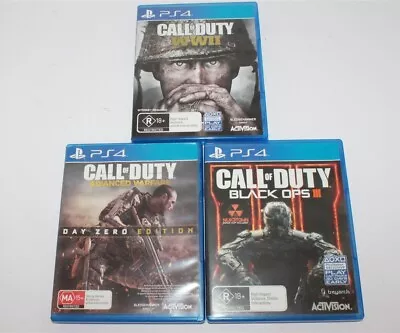 Sony PlayStation 4 Call Of Duty WWII Advanced Warfare & Black Ops III PS4 Games • $49.99