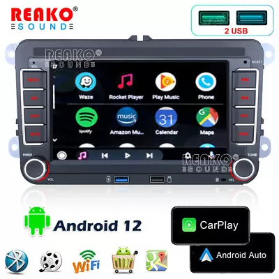 Android 12 Car Radio Stereo Carplay Auto For VW Golf Jetta PASSAT GPS Head Unit • $109.99