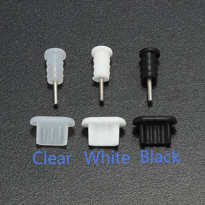 10Pcs 3.5mm Earphone Jack Micro USB Cell Phone Port Cover Cap Dust Protector • $0.99