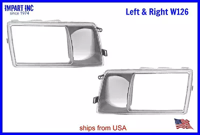 Mercedes W126 Head Light Door Cover Fog Light Lens Both Sides Left & Right • $127