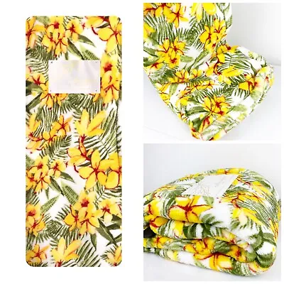 Marlo Lorenz Tropical Flowers Plush Blanket Throw Yellow & Green 50 X60  • $39