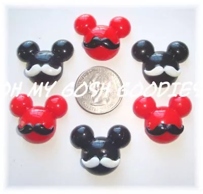 50pc Bulk Lot Sale Magical Mustache Mickey Minnie Flatback Resin For Hairbow Bow • $10.99