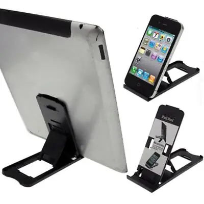 IPad Tablet IPhone Desk Stand Mobile Adjustable Folding Portable Holder Black • £3.50