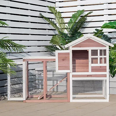 Petsjoy Wooden 2-Story Rabbit Hutch Chicken Coop  Indoor Outdoor Use • $129.95