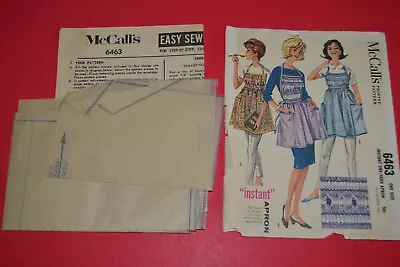 McCalls Sewing Pattern 6463 Womens Apron One Size.  Vintage Cut • $6.99