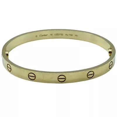 Authentic Cartier 18k Yellow Gold Love Bracelet Size 18 • $5500