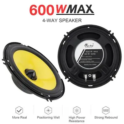 2x 6 Inch Car Audio Speaker Heavy Mid-bass Ultra-thin Modified Coaxial Speakers • £28.59