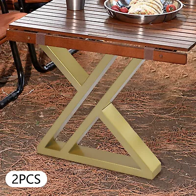 16  Set Of 2 Metal Table Legs Heavy Duty Dining Coffee Table Legs Iron Desk Legs • $54.15