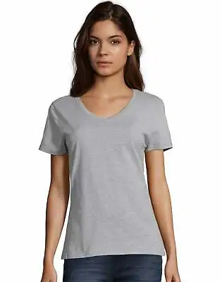 $17 • Buy Hanes Womens T-Shirt 2-Pack Tee V-Neck Nano-T Short Sleeve Ultra-light Cotton