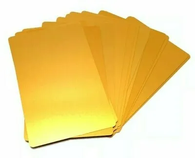 100 Gold Aluminum Business Card Blanks Laser Metal Sheets Engraving Anodized • $18.99