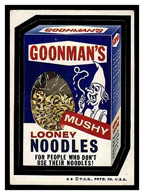 1974 Topps Wacky Packages Goonman's Mushy Noodles Series 6 Tan Back • $8