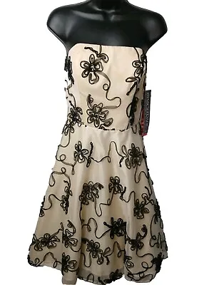 Masquerade Dress Junior's  Size 5/6 Cream W/ Black Lace Embroidery Tulle... • $49.99