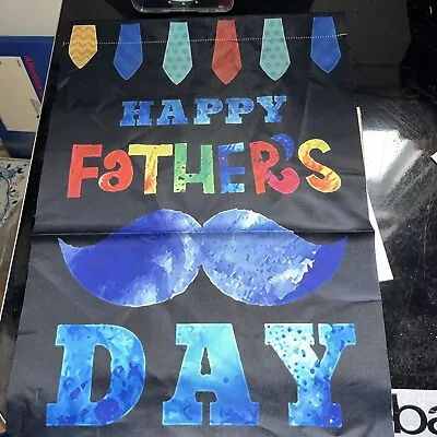 Morigins Happy Father's Day Colorful Tie And Mustache Double Sided Garden Flag • $17.95