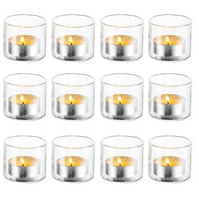 Votive Glass Candle Holders - Romadedi 24 Bulk Clear Tealight Holder • £8.69