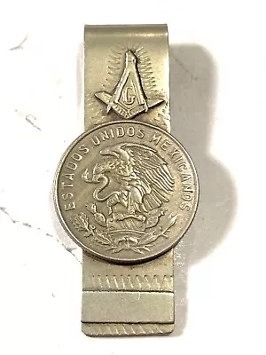 Vintage Signed “RAG” Masonic Mexican Coin Mason Money Clip • $129