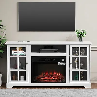 58  TV Stand Media Console Entertainment Center For TVs Up To 65  & Fireplace • $294.98
