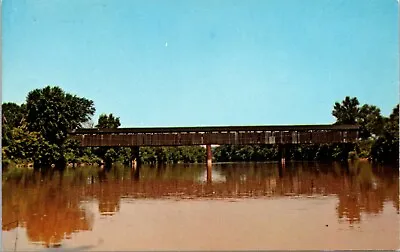 Conesville Covered Bridge Muskingum River Ohio Vintage Postcard • $4.75