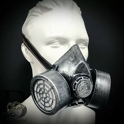 Silver Respirator Steampunk Gas Mask Mouth Masquerade Halloween Cosplay • $17.50