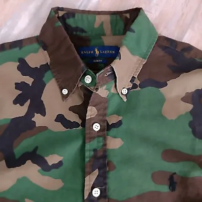 Polo Ralph Lauren Mens Camo Shirt Size M Slim Fit Button Down • $49.99