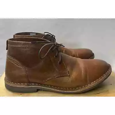 Crown Vintage Casper Chukka Boot Cognac Brown Leather Men's 11.5 Rubber Soles • $36