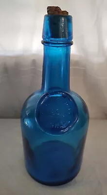 Vintage Roberts Bros 1863 Phila Blue Glass Wine/Liquor Bottle 9.5  Glass Stamp • $33