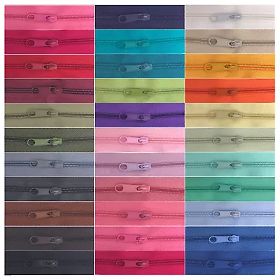£2.19 • Buy CONTINUOUS ZIP & SLIDERS No. 5 ZIPPERS CUSHIONS UPHOLSTERY SPIRAL #5 PER METER